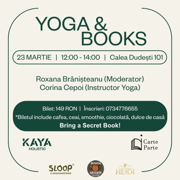 Yoga and Books: Ediția a III-a, cu un nou atelier de relaxare a minții și a corpului