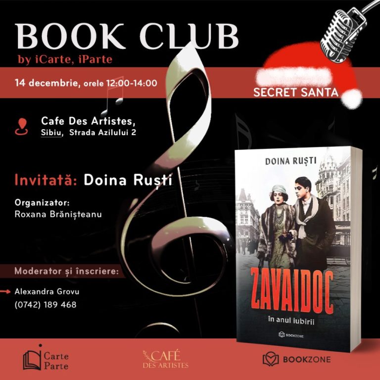 Primul BOOK CLUB iCarte, iParte la Sibiu: Zavaidoc, cu Doina Ruști