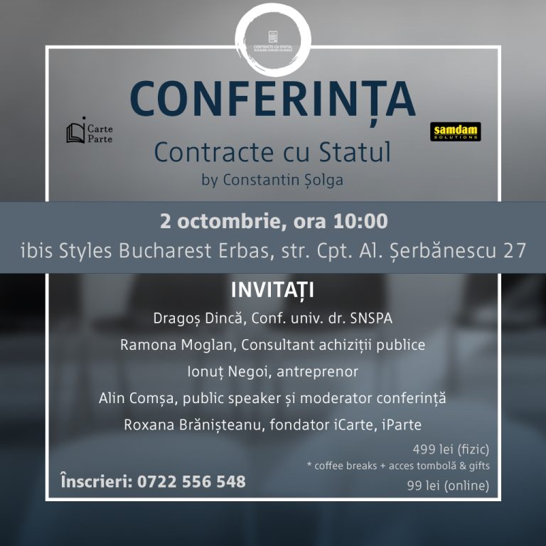 Prima conferință din România despre cum să faci contracte cu statul (corect, legal, cinstit)