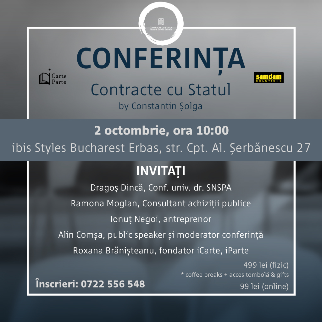 Prima conferință din România despre cum să faci contracte cu statul (corect, legal, cinstit)